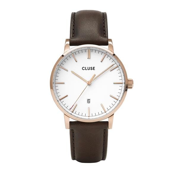 6419 8719743374812 CW0101501002 CLUSE CLUSE ARAVIS 3H 40MM WHITE DIAL BROWN ST